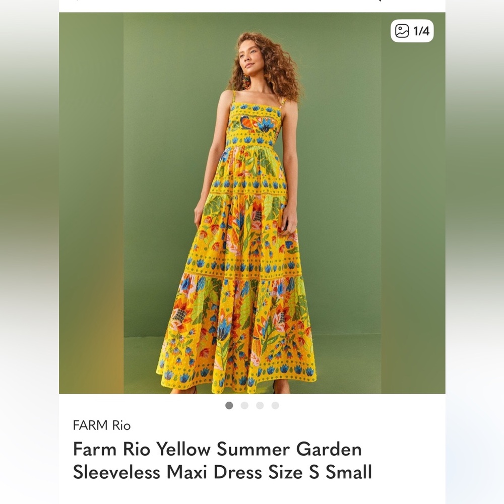 FARM Rio Vibrant Yellow Floral Maxi Skirt